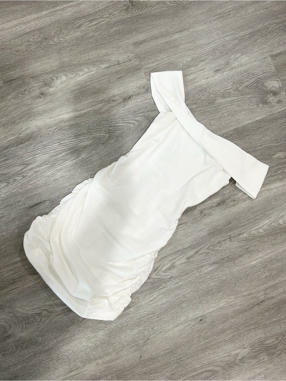 Princess Polly Cream One-Shoulder Ruched Mini Dress